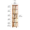 Small 360° Rotating Rubberwood Bookcase with Wheels view 3