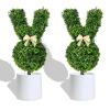 Artificial Boxwood Bunny Topiary Garden Stake, 1 pc view 1