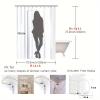 NXMYDBD Red Plum Blossom Shower Curtain, Chinese Ink Painting Style, Polyester, Machine Washable, 85 x 183 cm (W x H) view 4