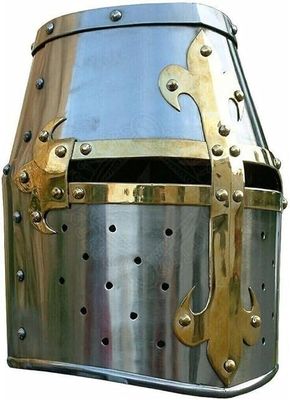 Nautical Replica Hub Templar Cross Medieval Helmet / Knight Armor LARP Warrior Helmet