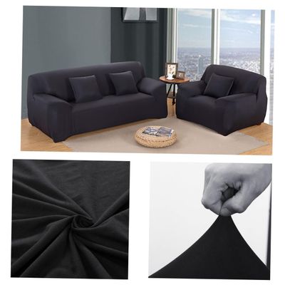 Cabilock Stretch Sofa Slipcover 195 x 230 cm Polyester Black