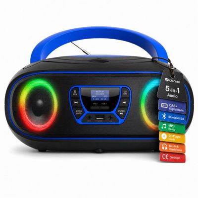 Denver DAB+ Boombox with DAB+/FM Radio TDB-212, Blue