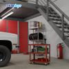 Relaxdays Workshop Cart, Tool Cart with 3 Shelves, Red view 2
