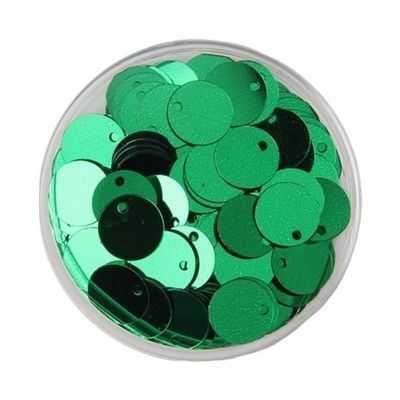 10 g Craft Sequins, 10–30 mm Flat Round Loose PVC Sequins, Green, 10 mm