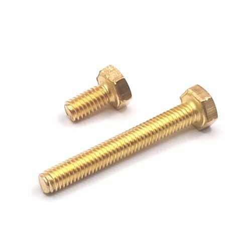 Hex Bolts DIN 933, Natural Brass, External Hex (M4 x 16, 1 pc.)