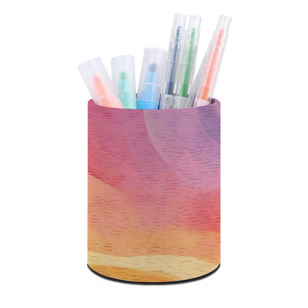 RTBKLYQ Leather Pen Holder for Desk, Rainbow Print