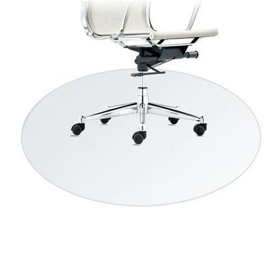 Round Office Chair Floor Protection Mat, Transparent, 1.0 mm, 100 cm