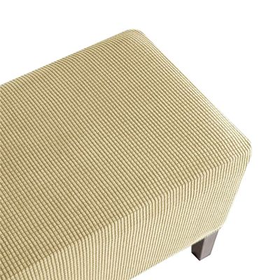 RTSFKFS S-XXXL Stretch Ottoman Cover, Rectangular Footstool Cover with Elastic Bottom (Yellow, 65 x 125 cm)