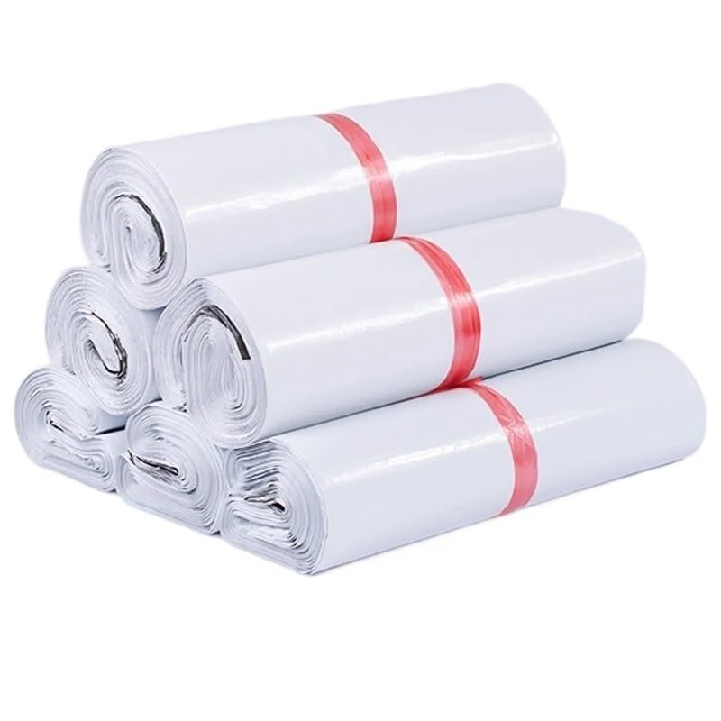 WENYOG Opaque PE Shipping Mailers, Self-Sealing Courier Bags, White, 25 x 35 cm, 50-Pack