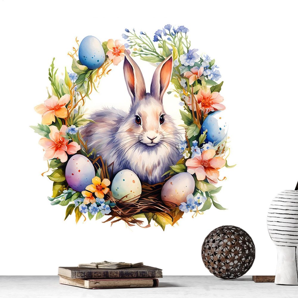 Easter Bunny Sticker – Cute Happy Rabbit