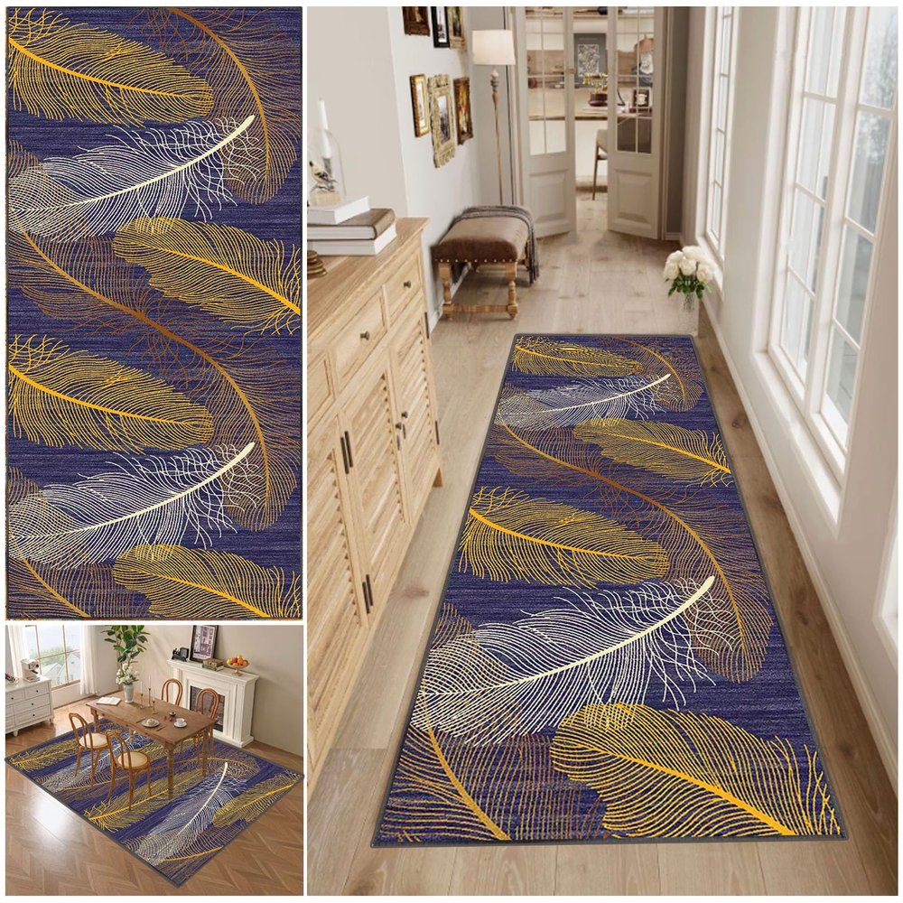 Washable Non-Slip Runner Rug for Hallway or Kitchen, 90 x 250 cm