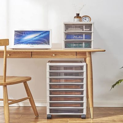 15-Drawer Plastic Rolling Storage Cart for Scrapbook Paper, Office Supplies, and Small Tools, White Craft Organizer with Wheels for Classroom and School Art Supplies