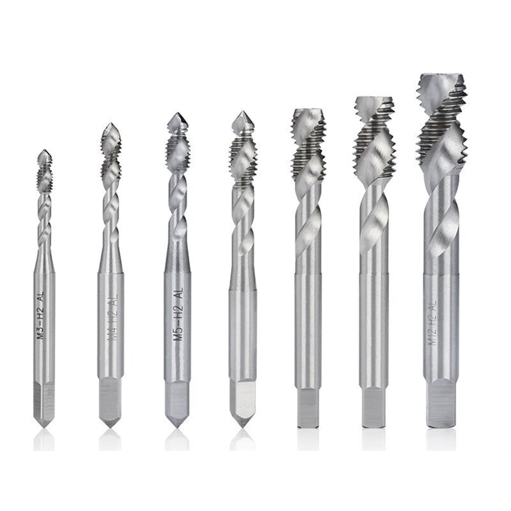 HSS Machine Tap with Two Cutting Edges and Spiral Flutes, M3–M12, M10 × 1.5