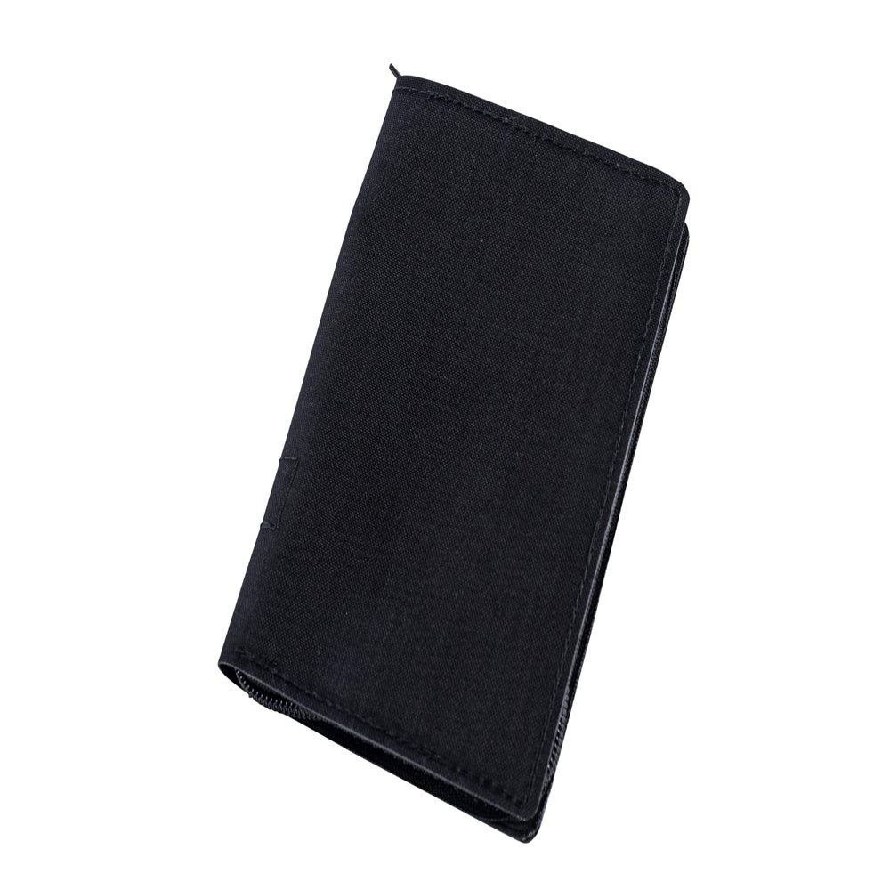 md-textil A6 Document Wallet with Zipper (Black)