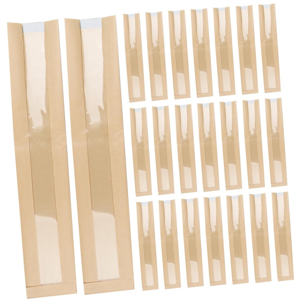 Paper Bread Bags with Window, 100 Count