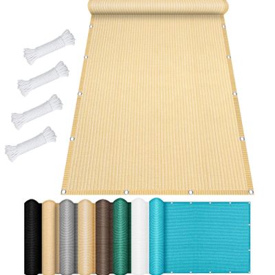 Rectangular Sun Shade Sail 400 x 500 cm, 98% UV Protection, Beige
