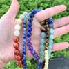 GF35-6 Natural Gemstone Beads, 6 mm Round Chakra Beads, 2 Strands view 2