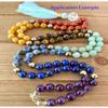 GF35-6 Natural Gemstone Beads, 6 mm Round Chakra Beads, 2 Strands view 3