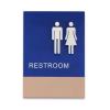 Unisex Restroom Door Sign, Aluminum Bathroom Sign for Office or Shop view 1