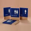 Unisex Restroom Door Sign, Aluminum Bathroom Sign for Office or Shop view 2