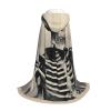Adult Skeleton-Print Hooded Cape with Hat and Bow Tie view 3