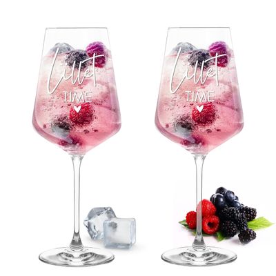 Gravur-Max Lillet Glasses, Set of 2, 560 ml, Leonardo Puccini with “Lillet Time” Engraving