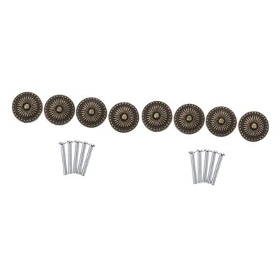 HOMSFOU 8-Pack Vintage Zinc Alloy Cabinet Knobs and Drawer Pulls, Bronze