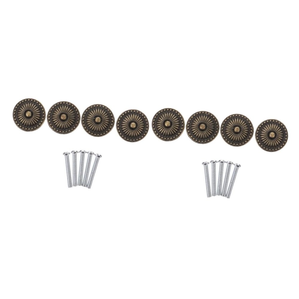 HOMSFOU 8-Pack Vintage Zinc Alloy Cabinet Knobs and Drawer Pulls, Bronze