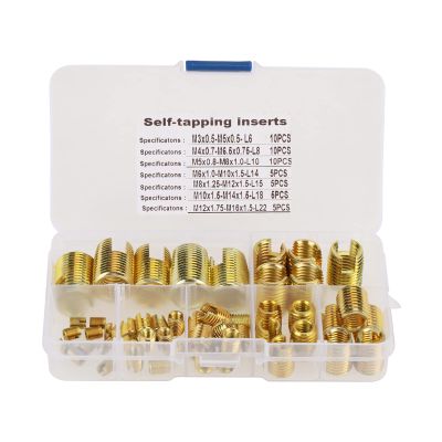 Brass-Tone Self-Tapping Thread Insert Repair Kit for Strong Vibration, Easy Installation