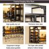 OGLFGLNY Rustic Industrial 2-Tier Wine Glass and Bottle Rack, Vintage Style view 3