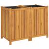 Lauuoeriau Home & Garden Planter with Insert, 100 x 50 x 75 cm, Solid Acacia Wood view 2
