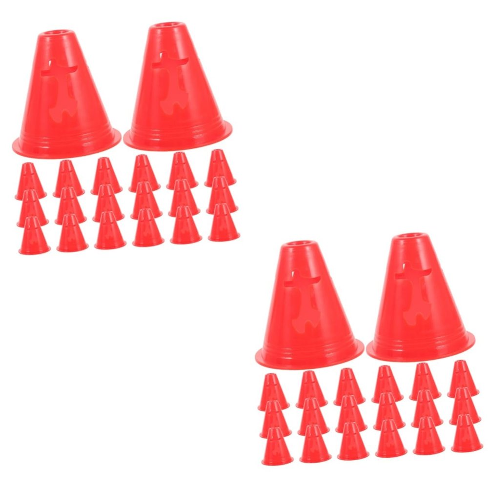 Yardwe 2 Sets of Red Training Cones, 20 Pieces Each