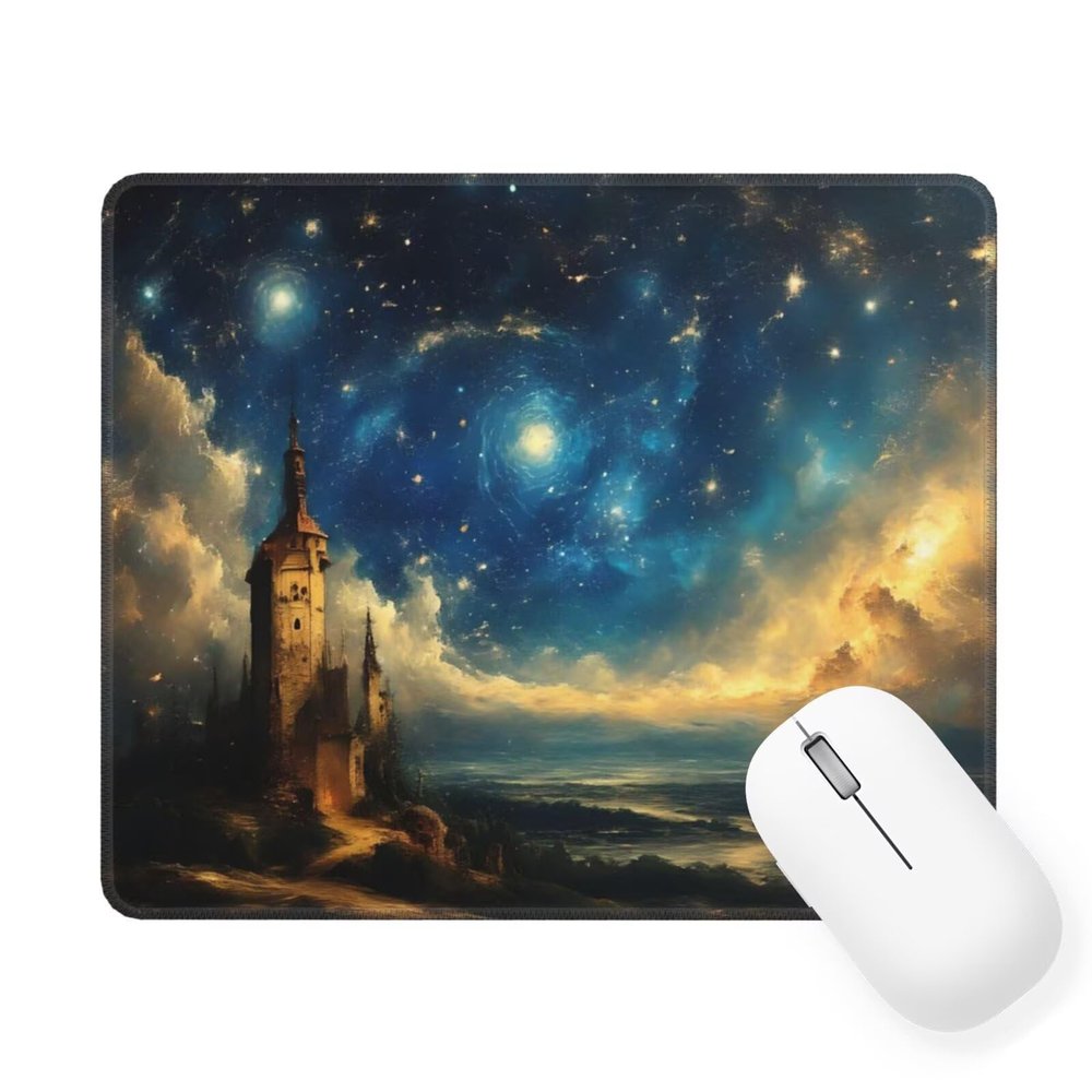 Starry Sky Mouse Pad, Small 36 x 30 cm, Waterproof, Non-Slip, Stitched Edges, W-936