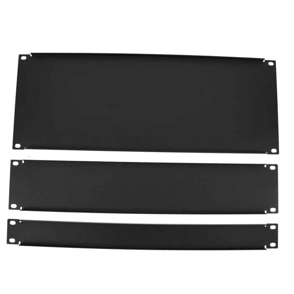 Toyvian 3-Piece Metal Rack Cabinet Panels for 1U, 2U, and 4U, Black