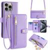Lucyliy Phone Case for Motorola Moto G9, Folio Wallet Case with 6 Card Slots, Money Clip and Wallet, Purple view 1