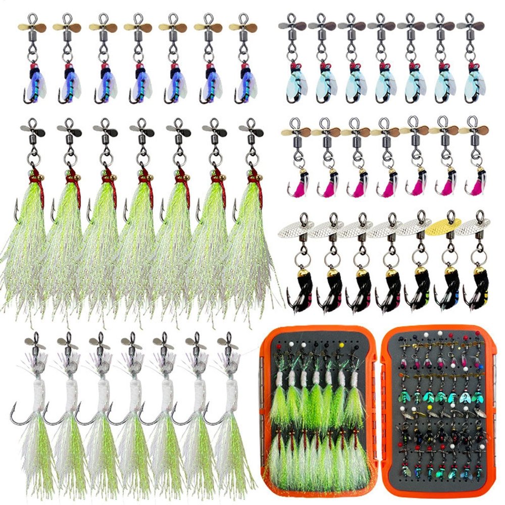 Fishing Lure Set, Simulated Fly Hooks for Stream or Lake Fishing