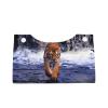 Long Rectangular Leather Tissue Box Cover for Bathroom, Vanity, Countertop, Table, River Tiger view 3