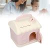 Small Pink Piggy Bank with Lock, Compact Plastic Design view 4