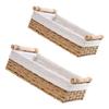 Storage Baskets, Set of 2, Paper Rope and Wood, with Handles view 1
