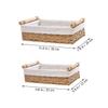 Storage Baskets, Set of 2, Paper Rope and Wood, with Handles view 2