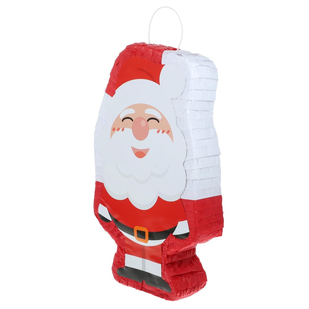 Santa Claus Christmas Party Piñata, Red Paper, Filled