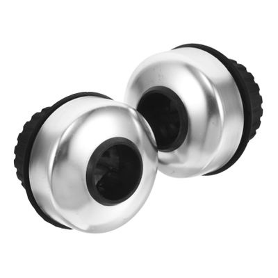 Rotating Bicycle Bells, 2-Piece Set, Steel and Plastic, Silver