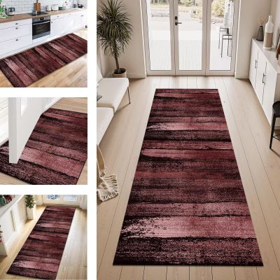 ZESEWU Vintage Hallway Runner Rug, Brown and Red, Non-Slip, 80 x 120 cm