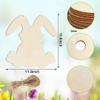 3-Piece Unfinished Wooden Bunny Ornaments view 2