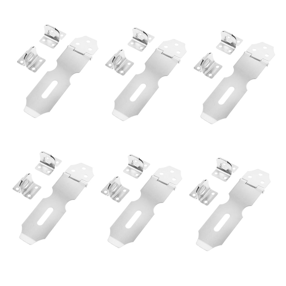 8-Piece Stainless Steel Hasps for Cabinets and Drawers, Silver