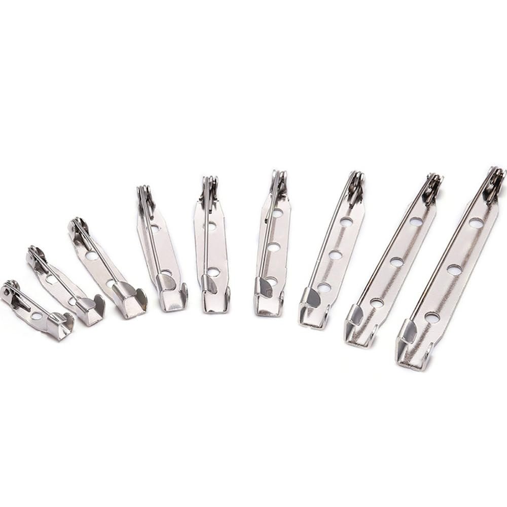 Blausky 50-Pack Silver Safety Pins with Holes, 30 mm