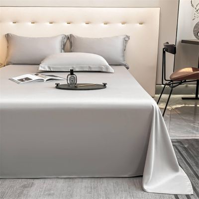 Homxi Double-Bed Fitted Sheet Set with 2 Pillowcases, 200 x 230 cm, Lyocell, Gray Silver