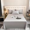 Homxi Double-Bed Fitted Sheet Set with 2 Pillowcases, 200 x 230 cm, Lyocell, Gray Silver view 2
