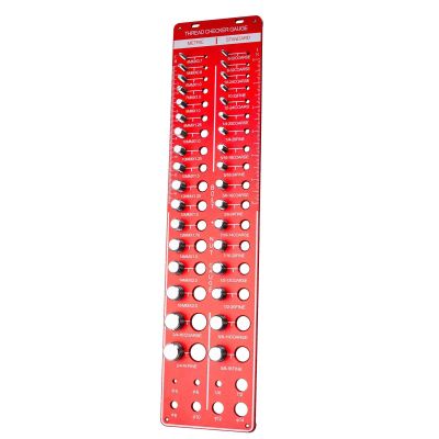 34-Hole Metal Thread Checker, Nut Identifier Tool, Aluminum Alloy, Approx. 43 × 10 × 1 cm