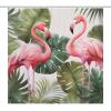Flamingo Palm Leaf Shower Curtain Set, Waterproof, 183 x 183 cm view 1
